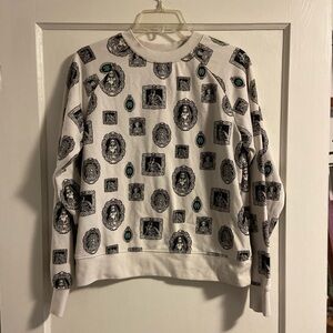Disney Haunted Mansion Portraits Pullover Sweatshirt Women’s S Ivory